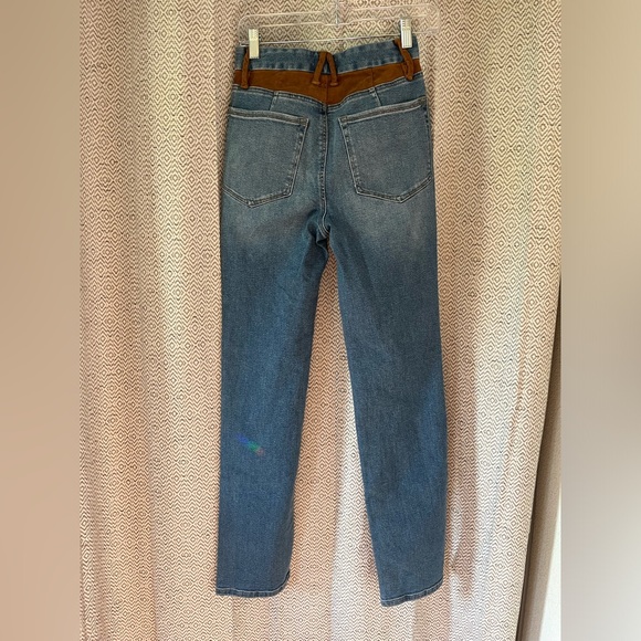 Good American Icon Suede Mixing Jeans 26-29W 30L Cowboy Country Rodeo Vibes - Picture 3 of 14